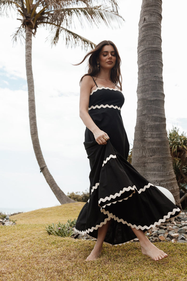 Freya | Chic Strappy Ric Rac Maxi Summer Dresses