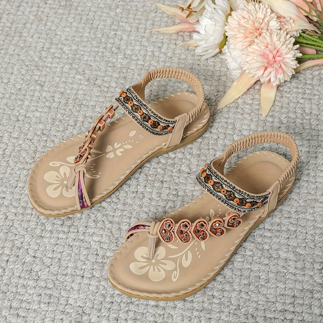 Freya | Cosy Beaded Boho Flat Sandals