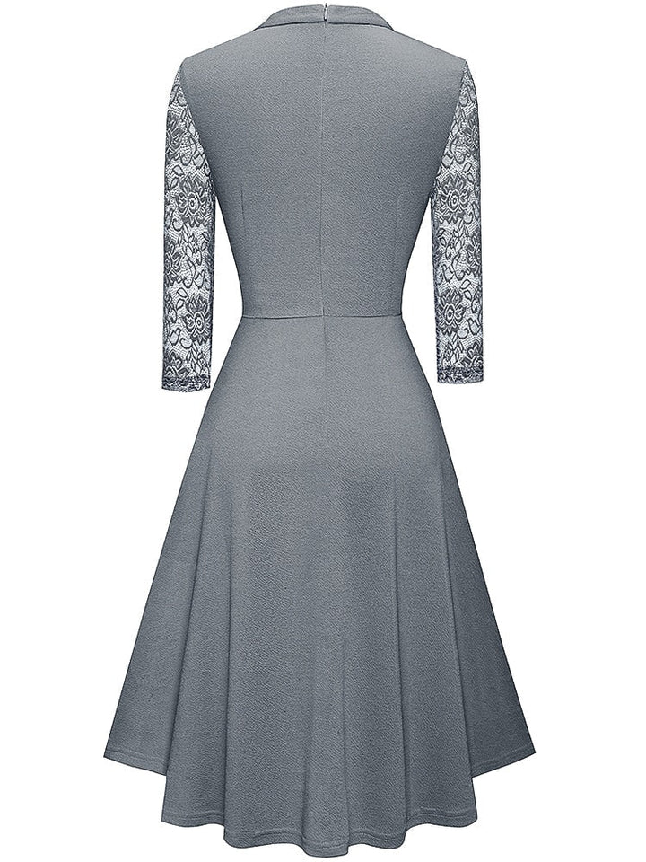 Georgia | Cosy Lace Sleeve A-Line Party Dress