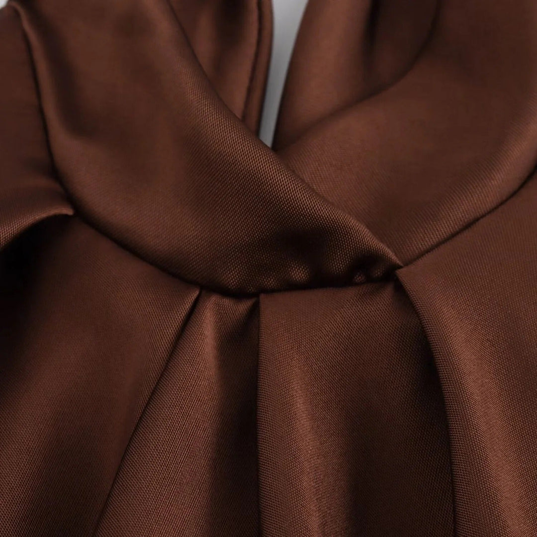 Georgia | Relaxed Lustrous Halterneck Cocktail Maxi Dress