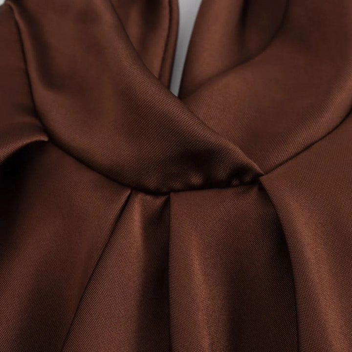 Georgia | Relaxed Lustrous Halterneck Cocktail Maxi Dress