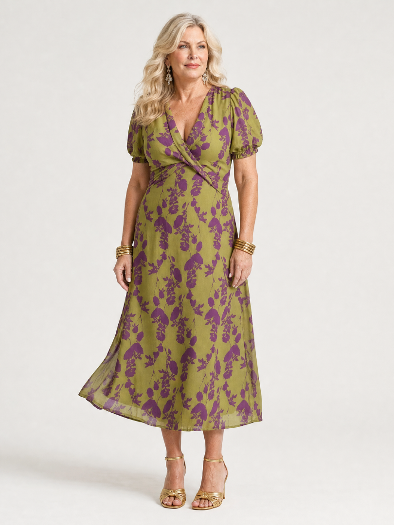 Georgia | Timeless Floral Wrap Midi Dress
