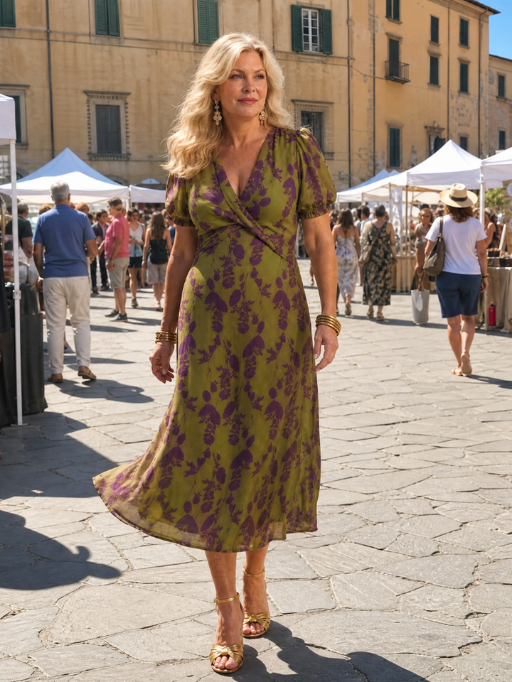 Georgia | Timeless Floral Wrap Midi Dress