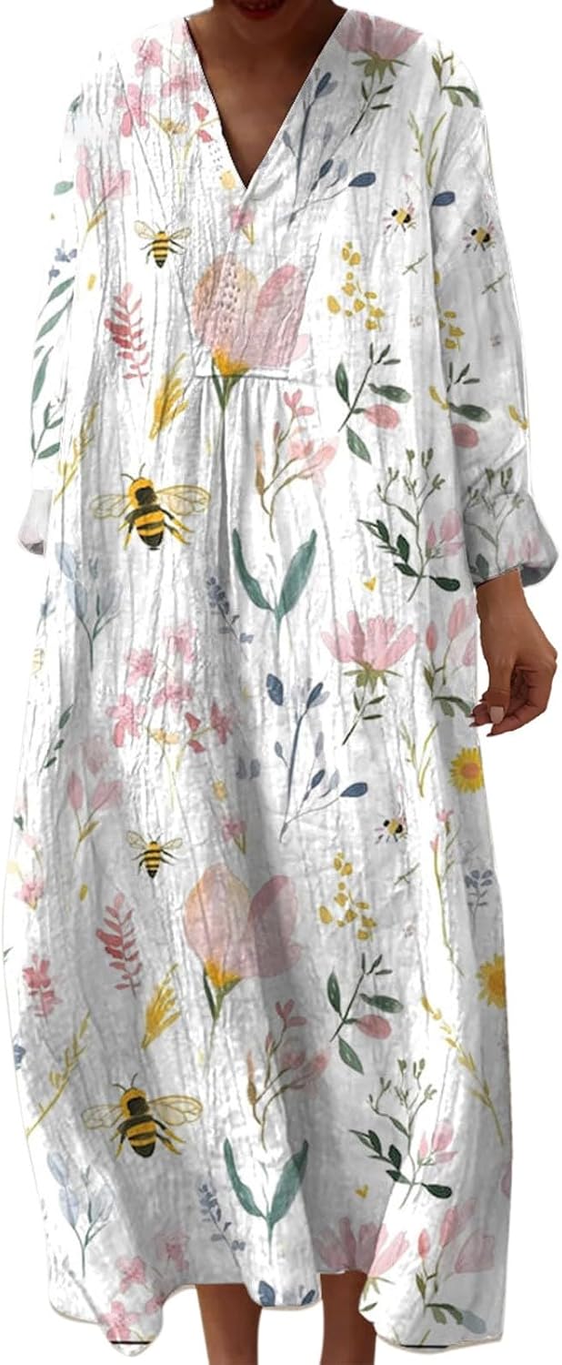 Grace | Floral V-Neck A-Line Midi Dress