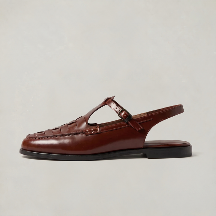 Grace | Woven Closed Toe Slingback Flat Sandals