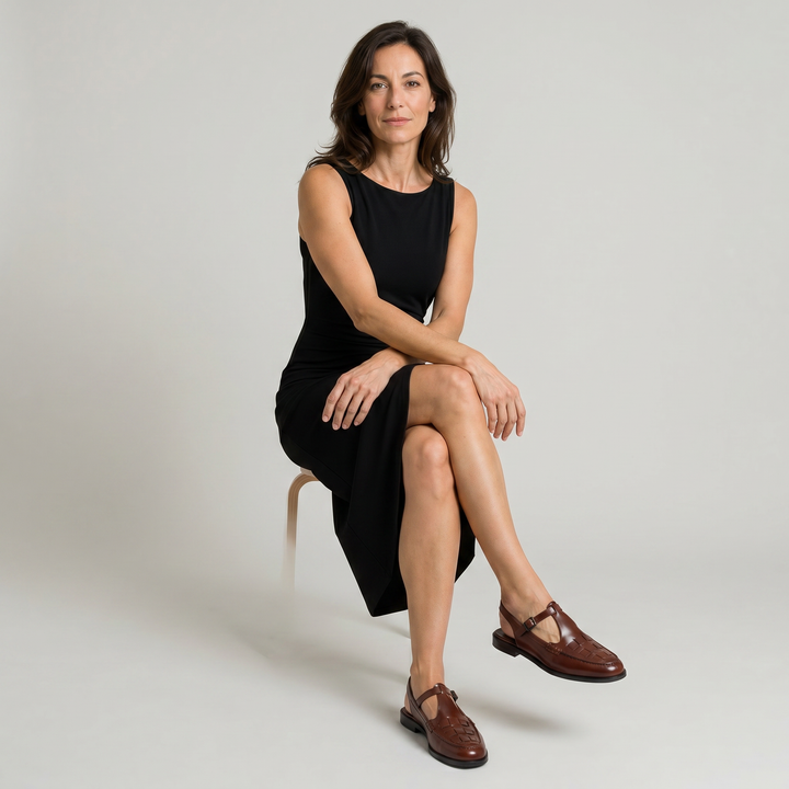 Grace | Woven Closed Toe Slingback Flat Sandals