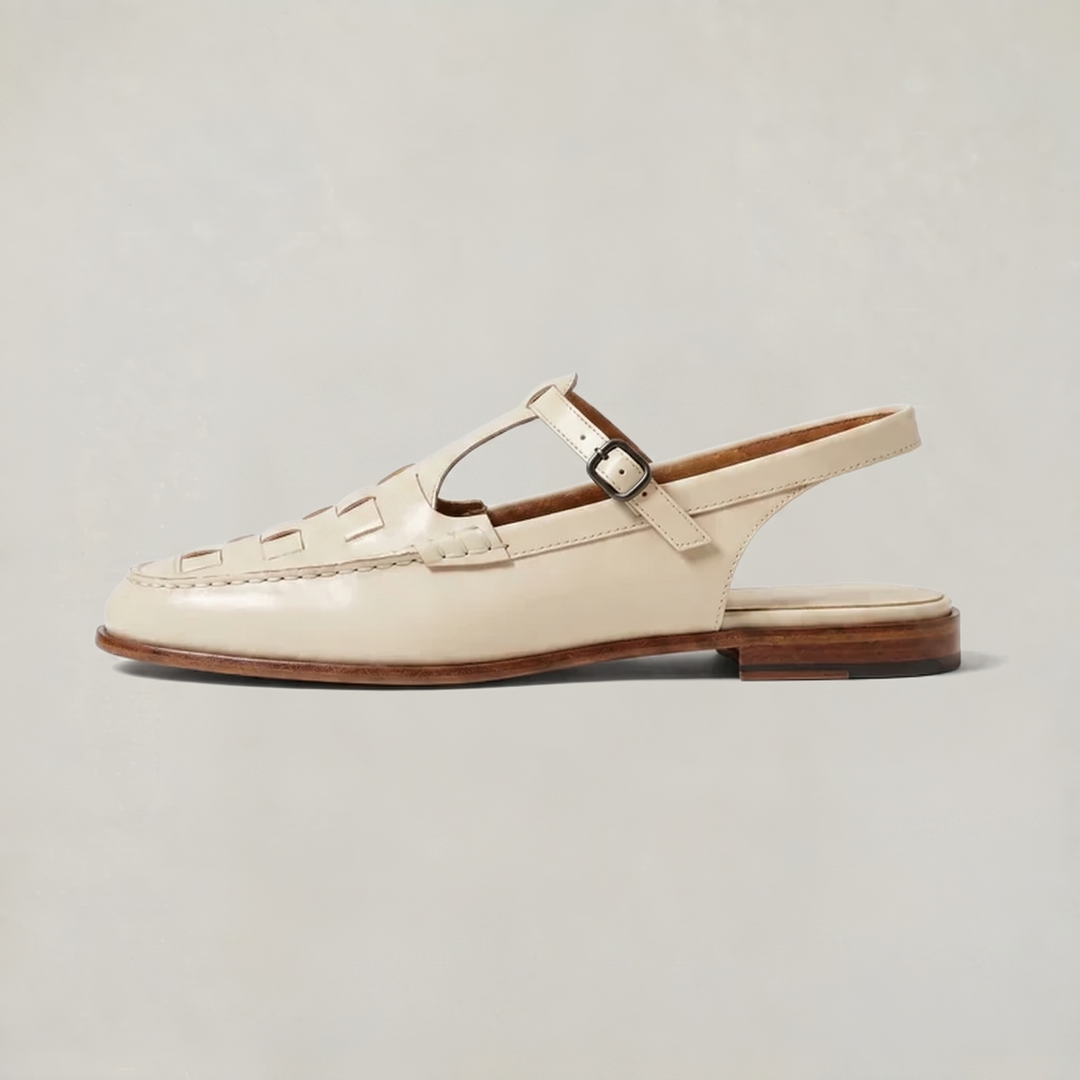 Grace | Woven Closed Toe Slingback Flat Sandals