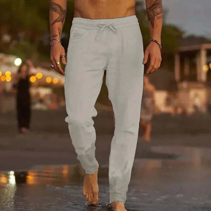 Grayson | Relaxed Drawstring Linen Pants with Tapered Fit