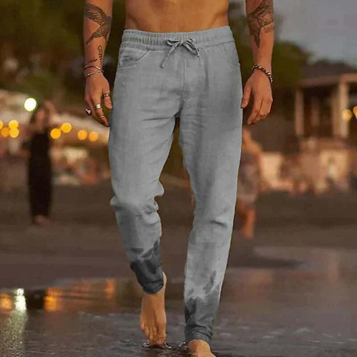 Grayson | Relaxed Drawstring Linen Pants with Tapered Fit