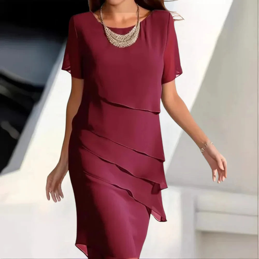 Hallie | Effortless Tiered Midi Cocktail Dress