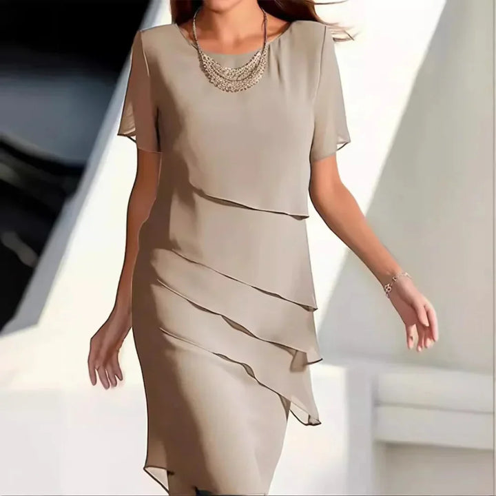 Hallie | Effortless Tiered Midi Cocktail Dress