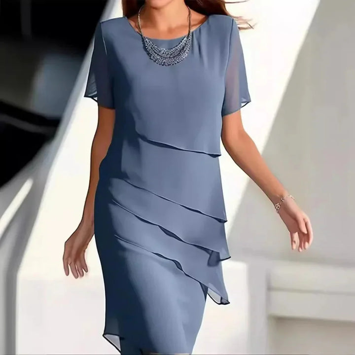 Hallie | Effortless Tiered Midi Cocktail Dress