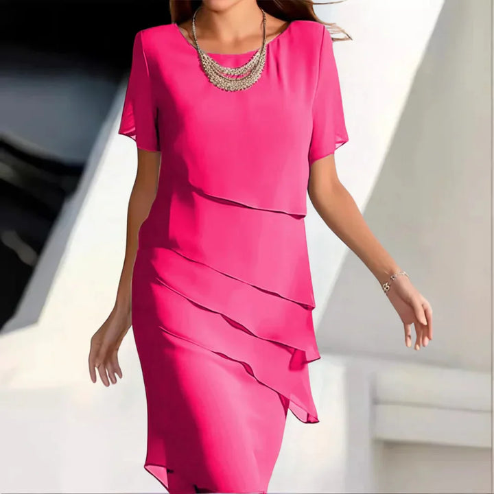 Hallie | Effortless Tiered Midi Cocktail Dress