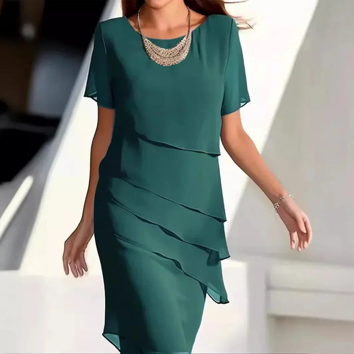 Hallie | Effortless Tiered Midi Cocktail Dress