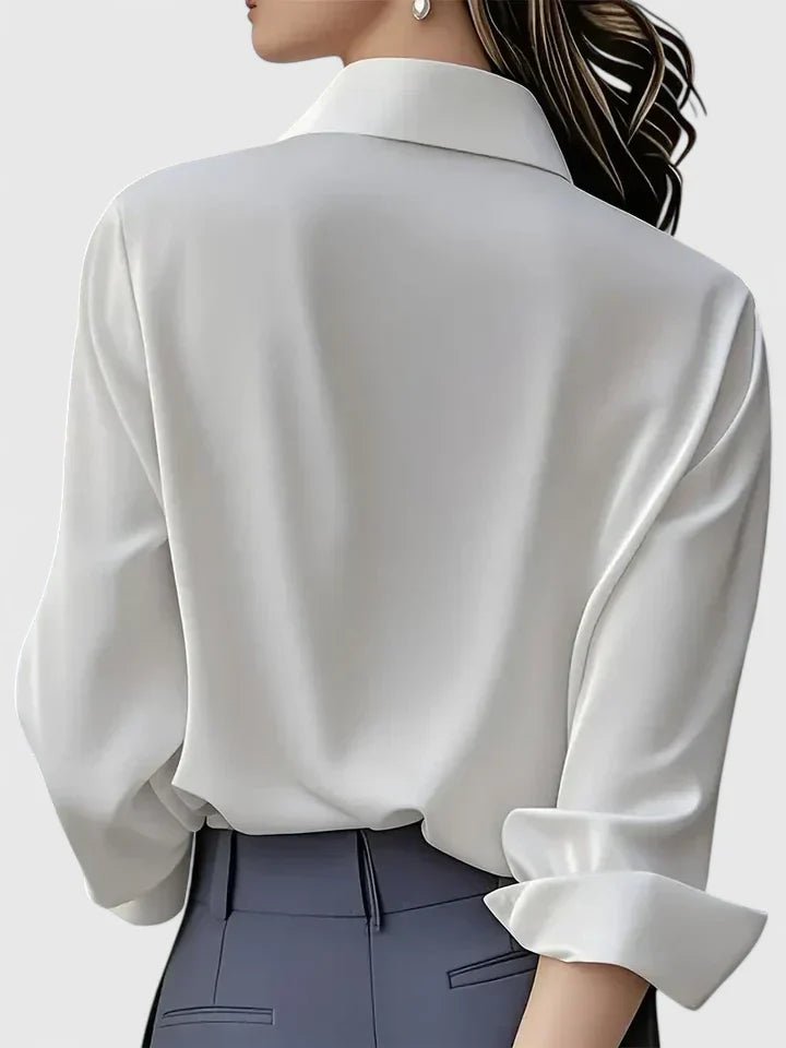 Hallie | Stylish Concealed-Placket Long-Sleeve Button-Down Blouse