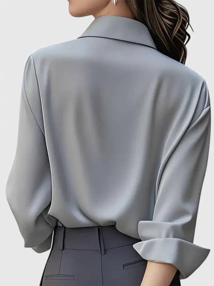 Hallie | Stylish Concealed-Placket Long-Sleeve Button-Down Blouse