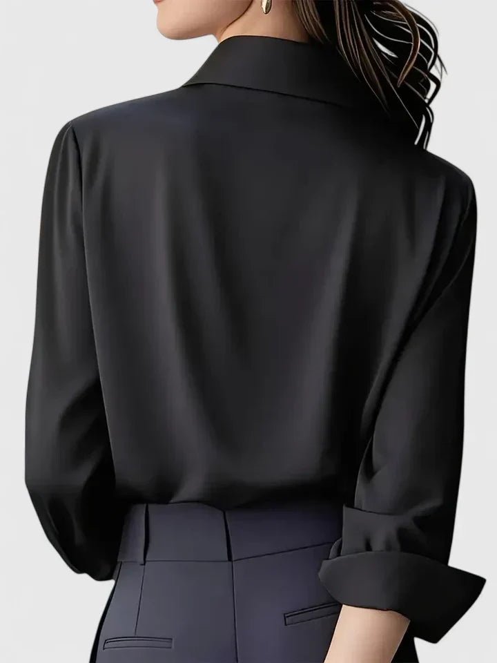 Hallie | Stylish Concealed-Placket Long-Sleeve Button-Down Blouse