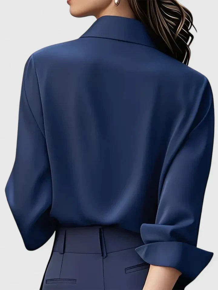 Hallie | Stylish Concealed-Placket Long-Sleeve Button-Down Blouse