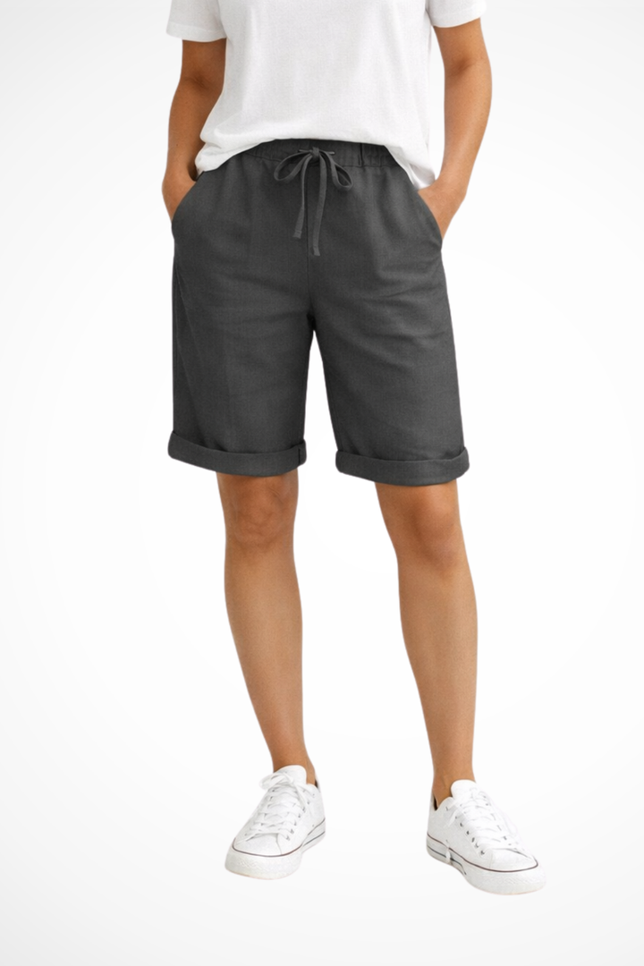 Hannah | Chic Relaxed Cropped Linen Pants with Drawstring Waist
