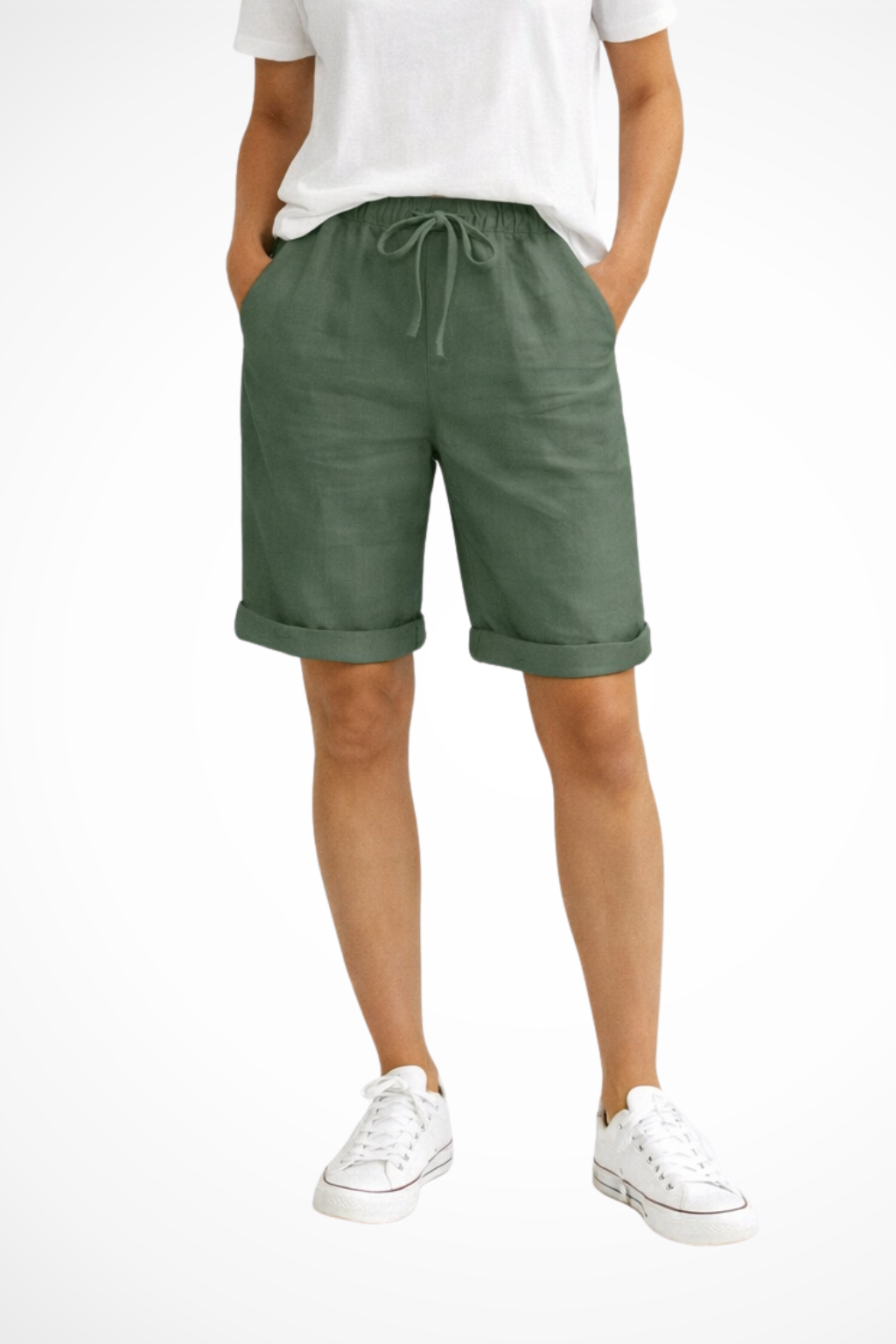 Hannah | Chic Relaxed Cropped Linen Pants with Drawstring Waist