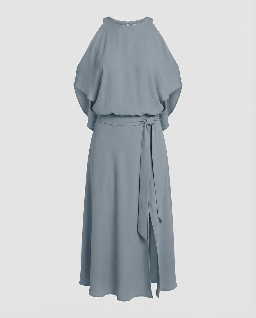 Hannah | Polished Cold Shoulder Wrap Races Midi Dress
