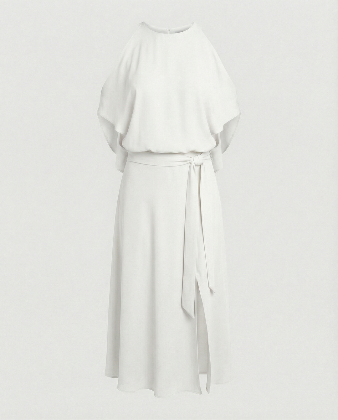 Hannah | Polished Cold Shoulder Wrap Races Midi Dress