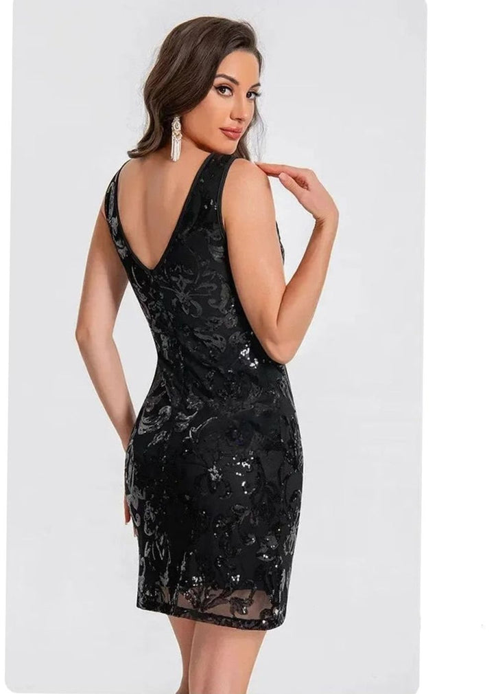 Hannah | Relaxed Sleeveless Sequin Mini Cocktail Dress