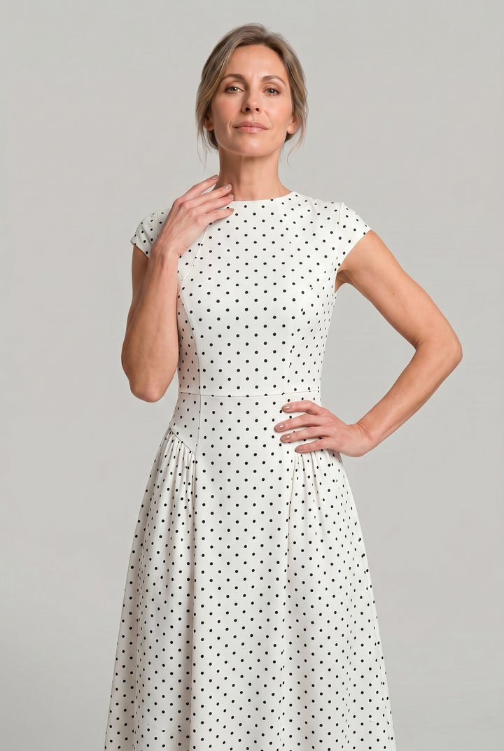 Harper | Classic Polka Dot A Line Maxi Dress