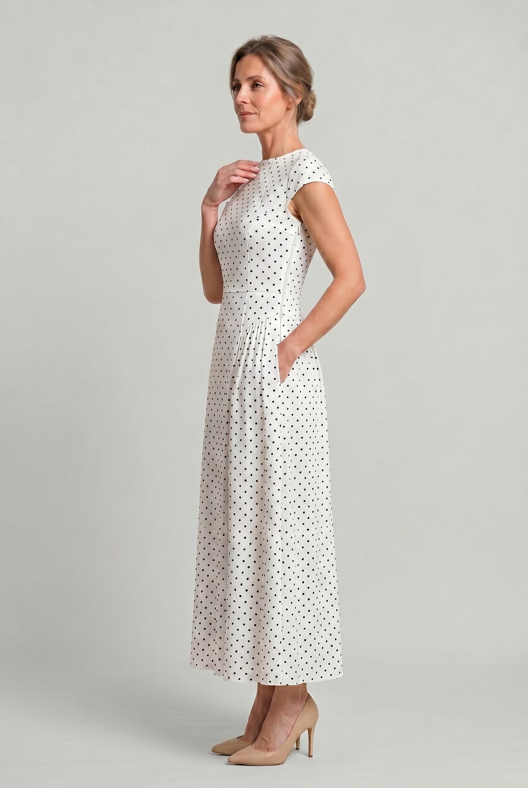 Harper | Classic Polka Dot A Line Maxi Dress