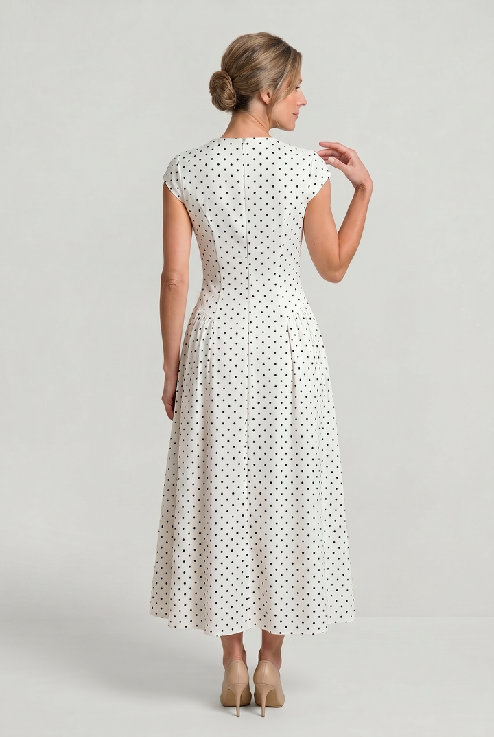 Harper | Classic Polka Dot A Line Maxi Dress
