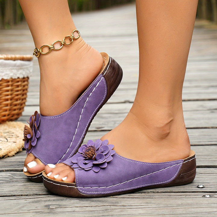 Harper | Effortless Floral Comfort Wedge Sandals