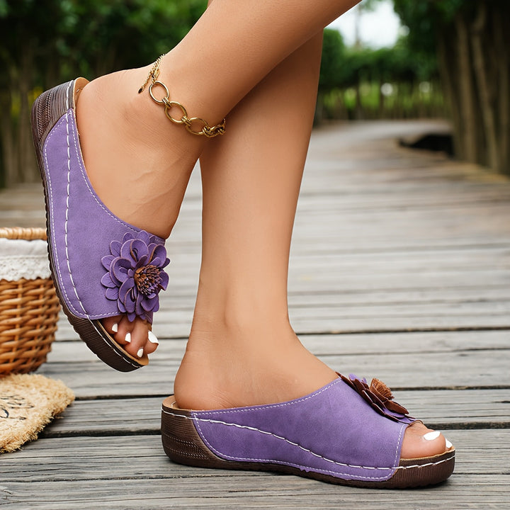Harper | Effortless Floral Comfort Wedge Sandals