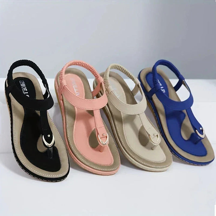 Harper | Refined T-Bar Slingback Flat Sandals