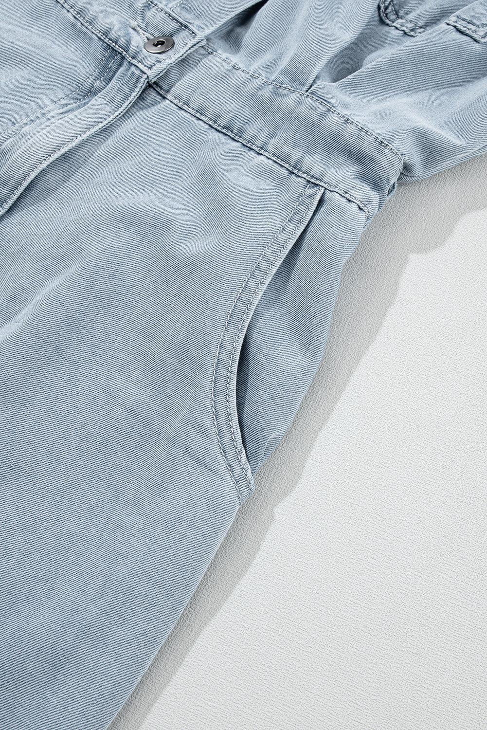 Harper | Sophisticated Belted Denim Shirt Midi Dress