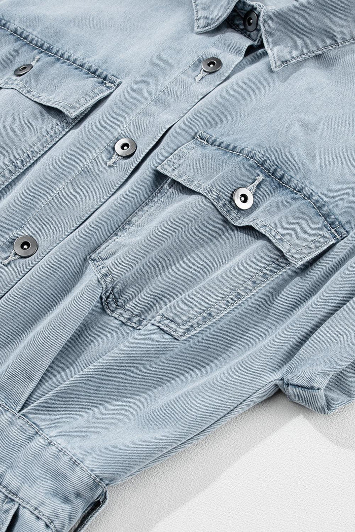 Harper | Sophisticated Belted Denim Shirt Midi Dress