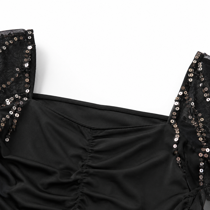 Harper | Timeless Ruched Sequin Dress with Slit Detail