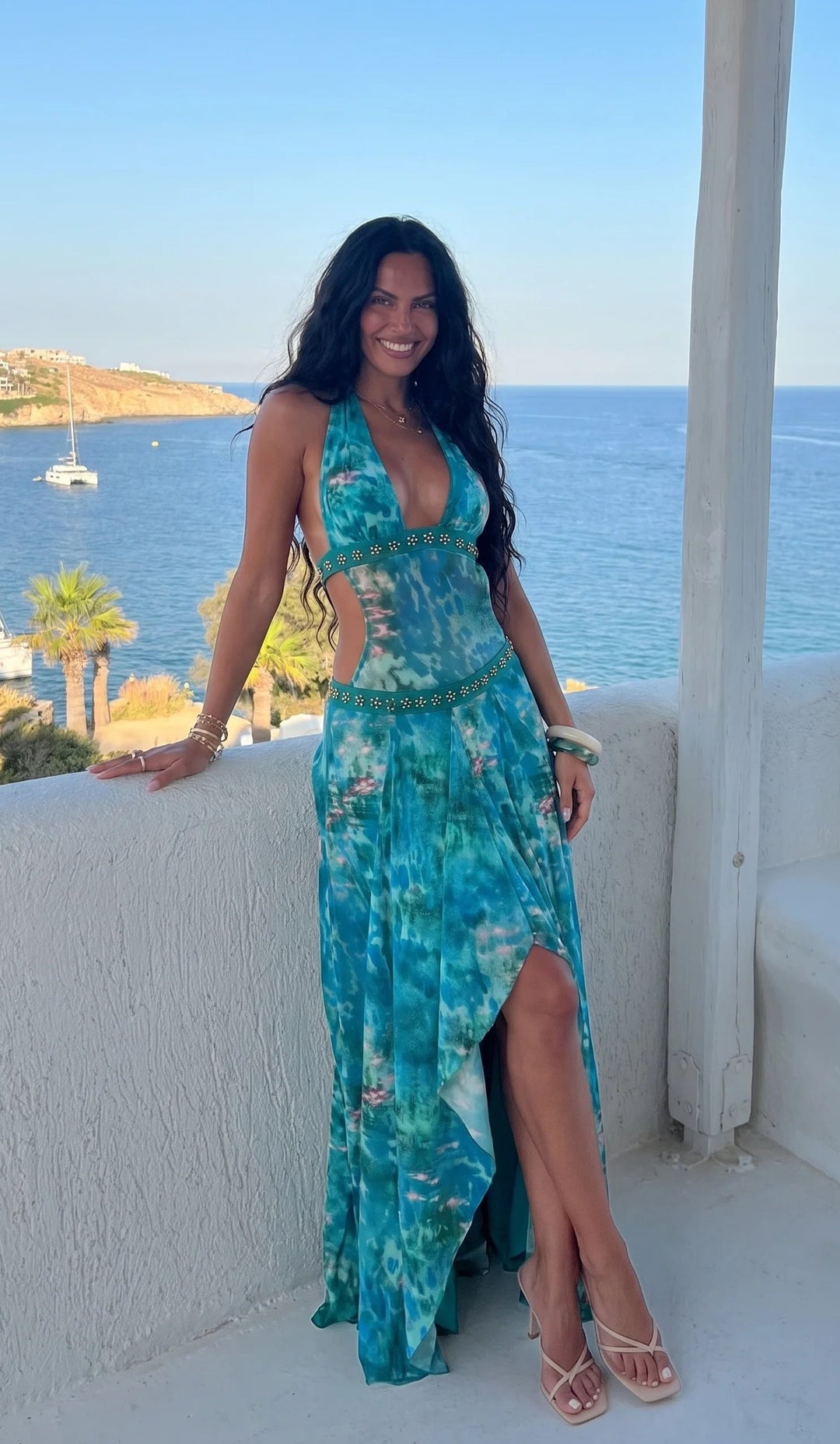 Harriet | Effortless Halter Neck Printed Maxi Summer Dresses