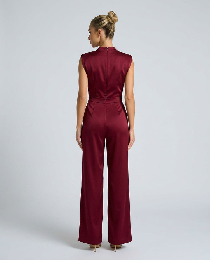 Harriet | Stylish Wide Leg Mock Neck Jumpsuit