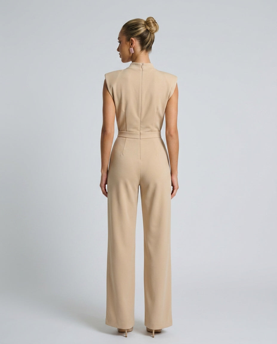 Harriet | Stylish Wide Leg Mock Neck Jumpsuit