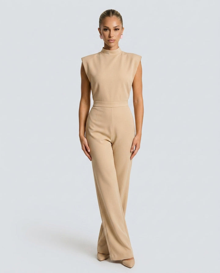 Harriet | Stylish Wide Leg Mock Neck Jumpsuit