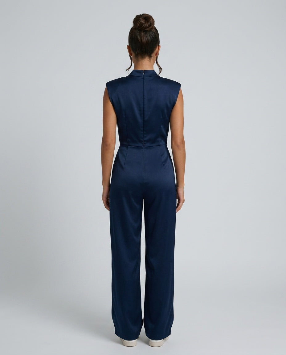 Harriet | Stylish Wide Leg Mock Neck Jumpsuit