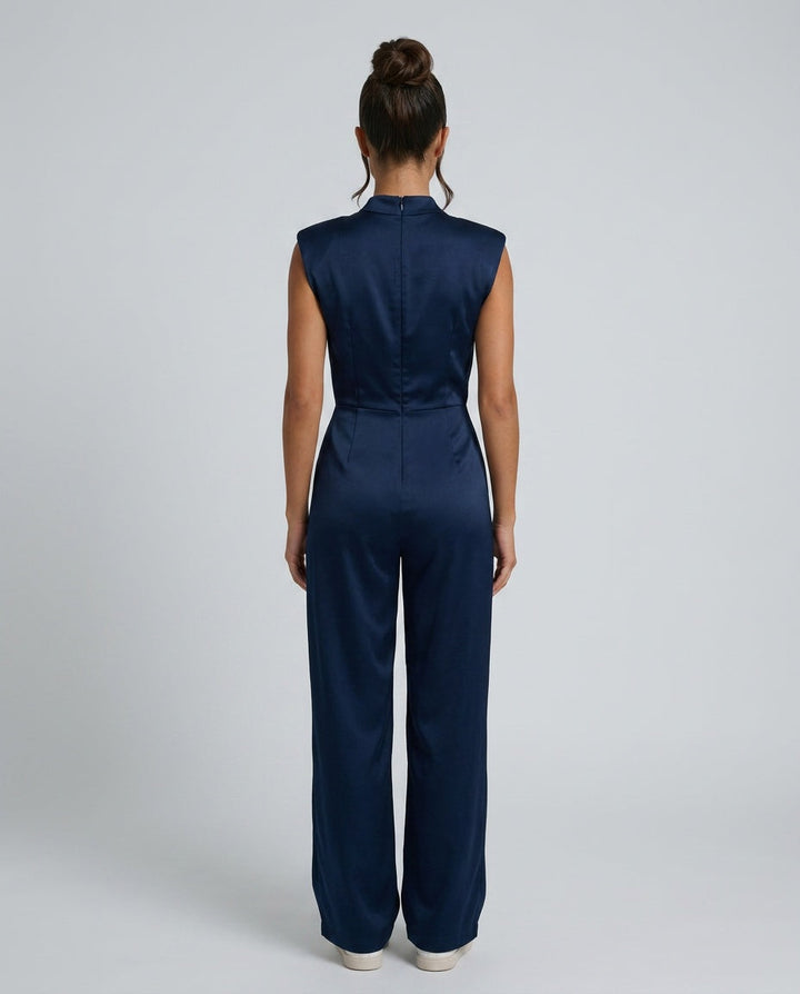 Harriet | Stylish Wide Leg Mock Neck Jumpsuit