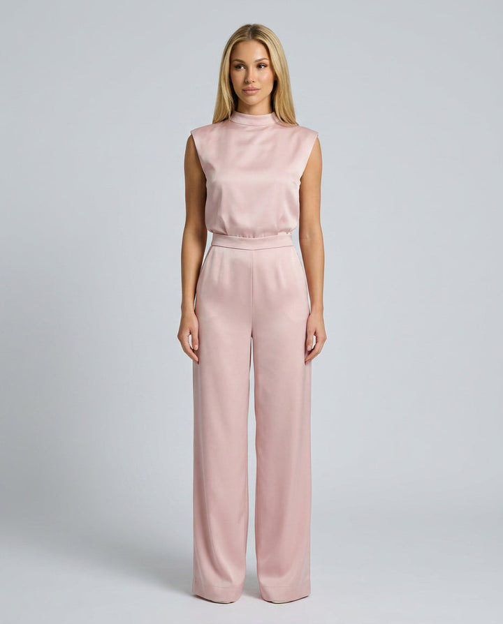 Harriet | Stylish Wide Leg Mock Neck Jumpsuit