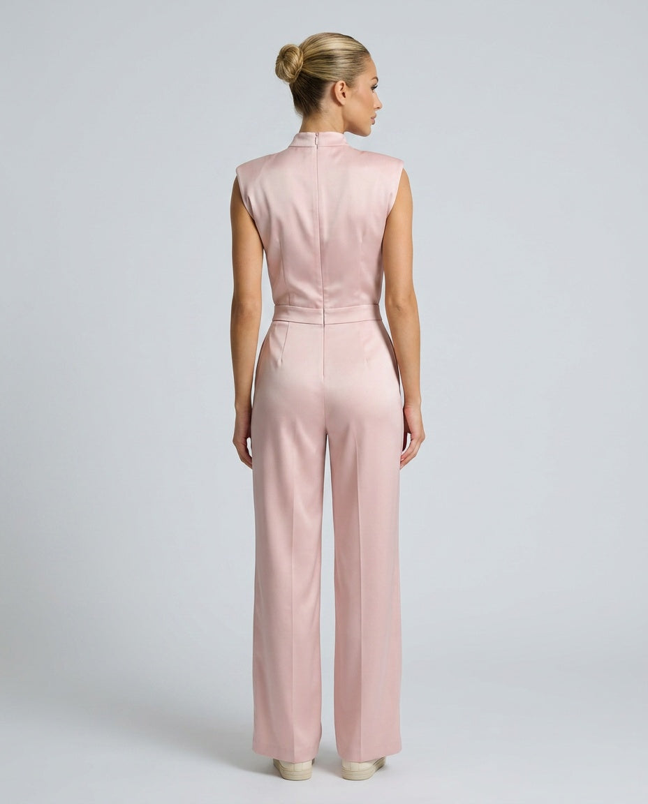 Harriet | Stylish Wide Leg Mock Neck Jumpsuit