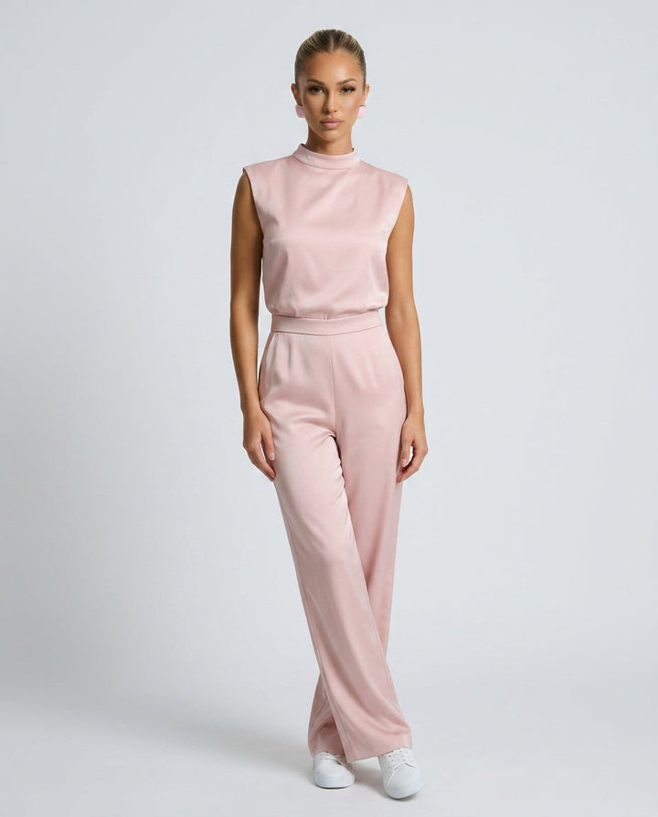 Harriet | Stylish Wide Leg Mock Neck Jumpsuit