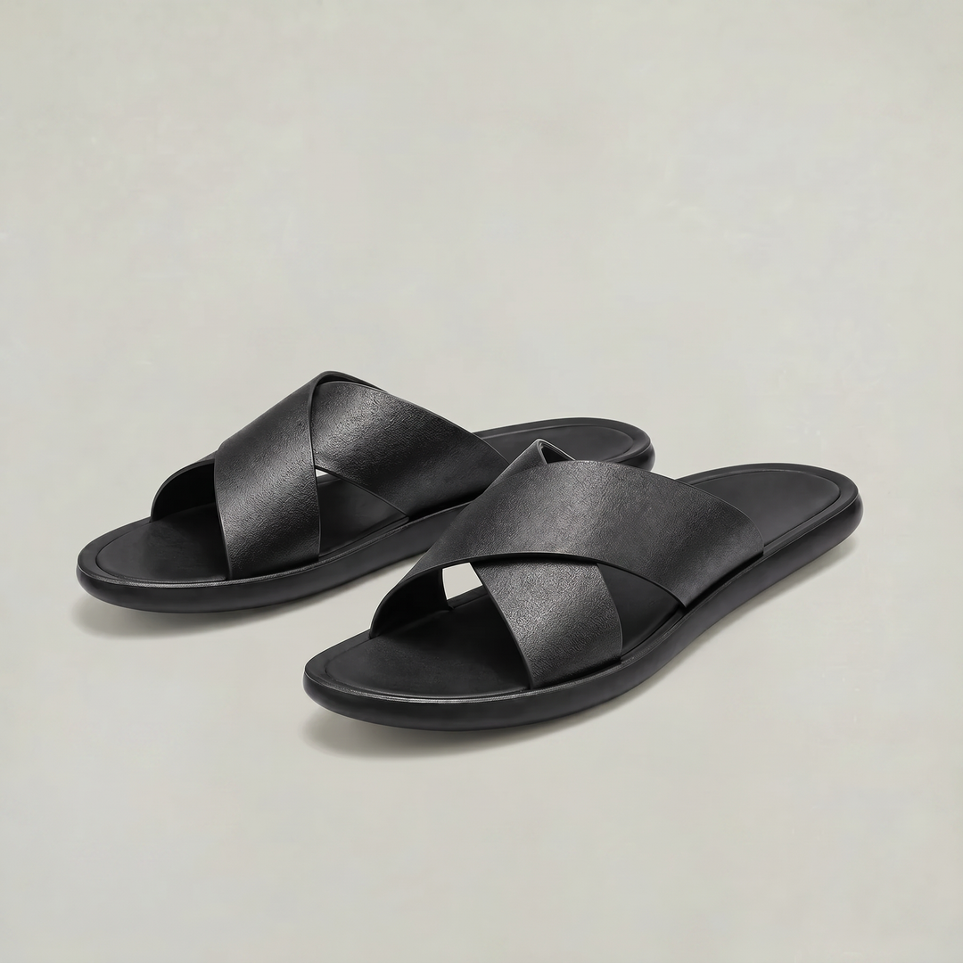 Harry | Relaxed Cross Strap Men Slides Sandals