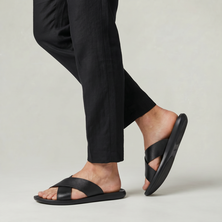 Harry | Relaxed Cross Strap Men Slides Sandals