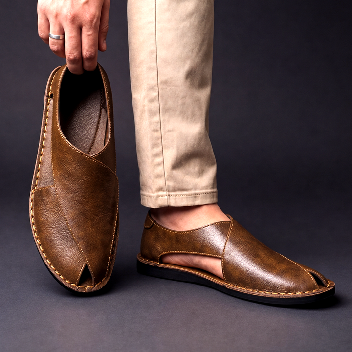 Harry | Timeless Stitched Open-Toe Fisherman Mens Sandals