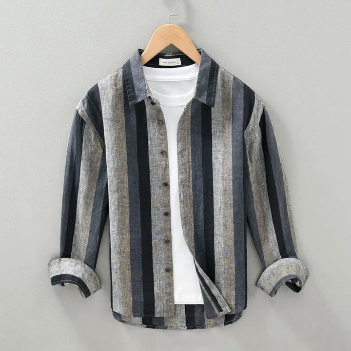 Harvey | Refined Vertical Stripe Linen Shirt