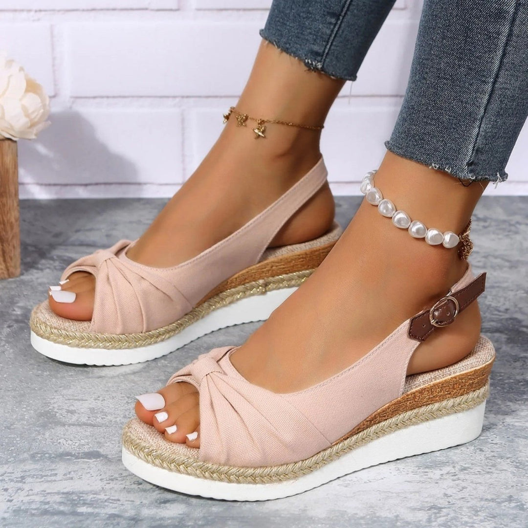 Hazel | Classic Knotted Slingback Espadrille Wedges
